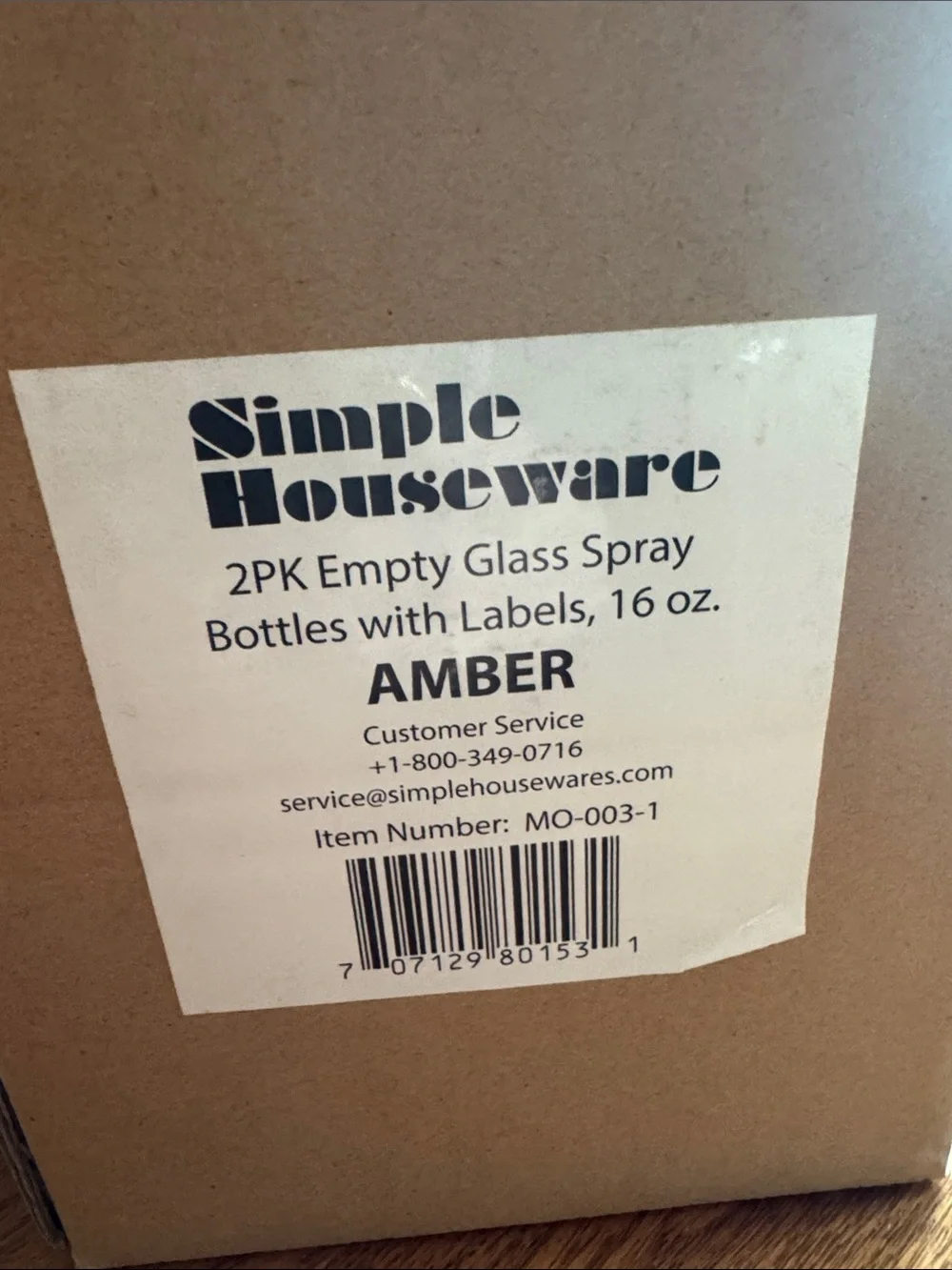 Amber Glass Spray Bottle - 16 oz (4 bottles total-selling all as a set)